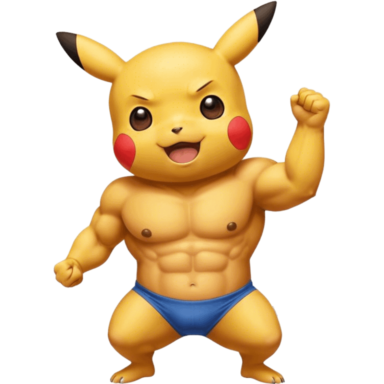 Pikachu cheering a bodybuilder in training  emoji