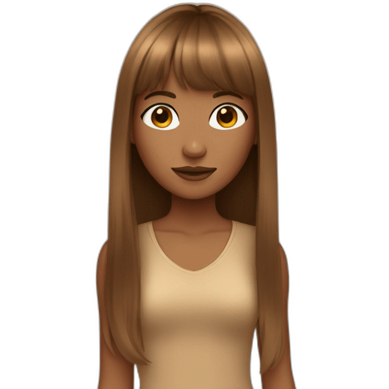 Tan girl with long brown bangs emoji