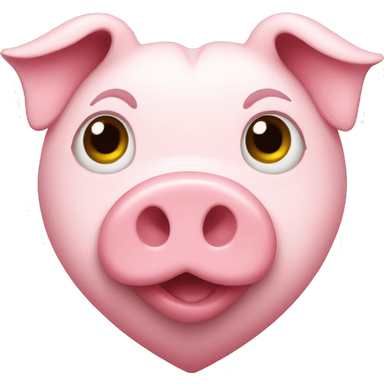 pink heart with pig face inside emoji