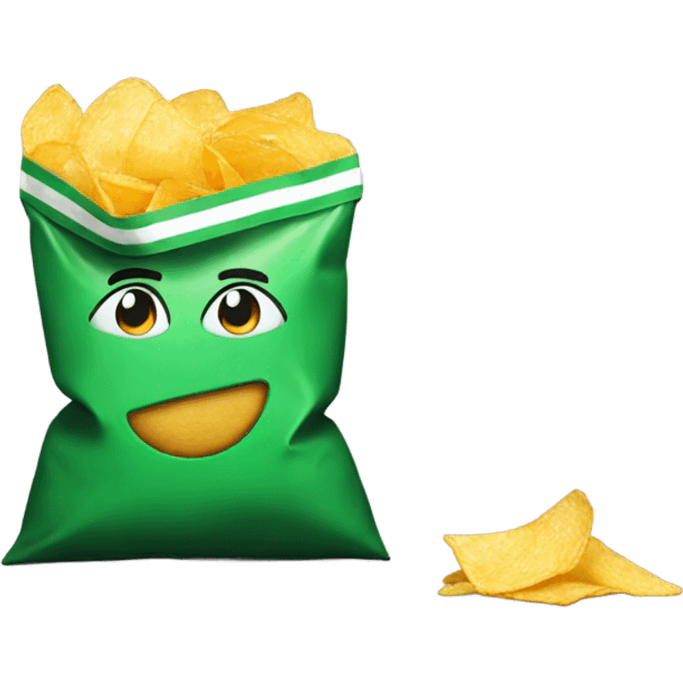 Green lays bag of chips emoji