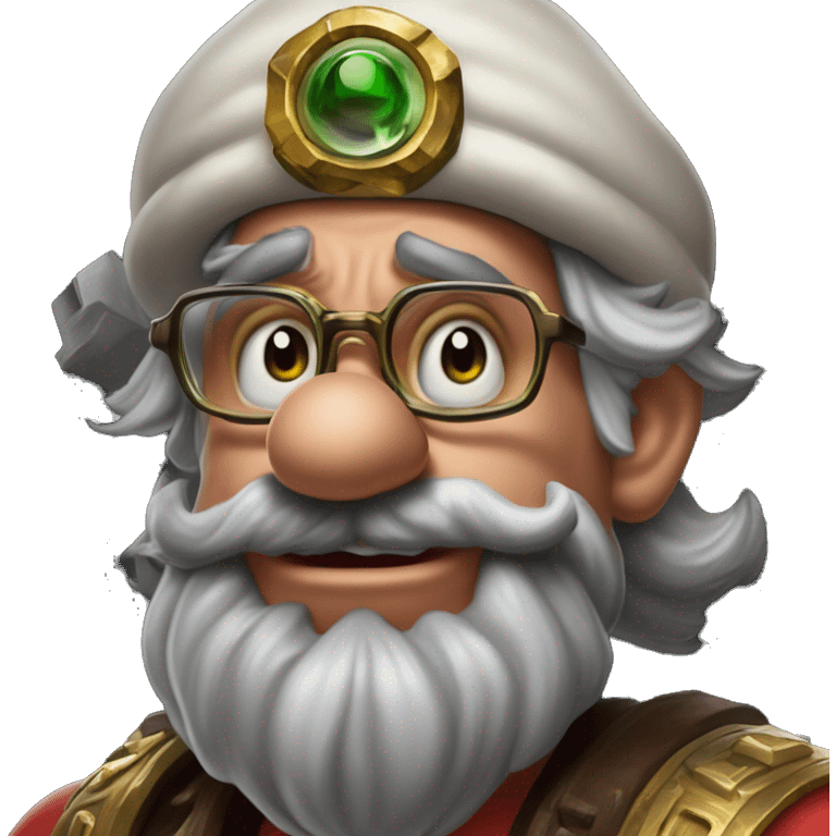 Warcraft mario gem collector in Uncle Scrooge style, oil paint, mysterious eyes, intricate lips, masterpiece pose, odd perspective, beautiful, desirable, logical emoji