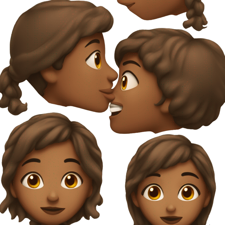 Brown girl kissing brown guy  emoji