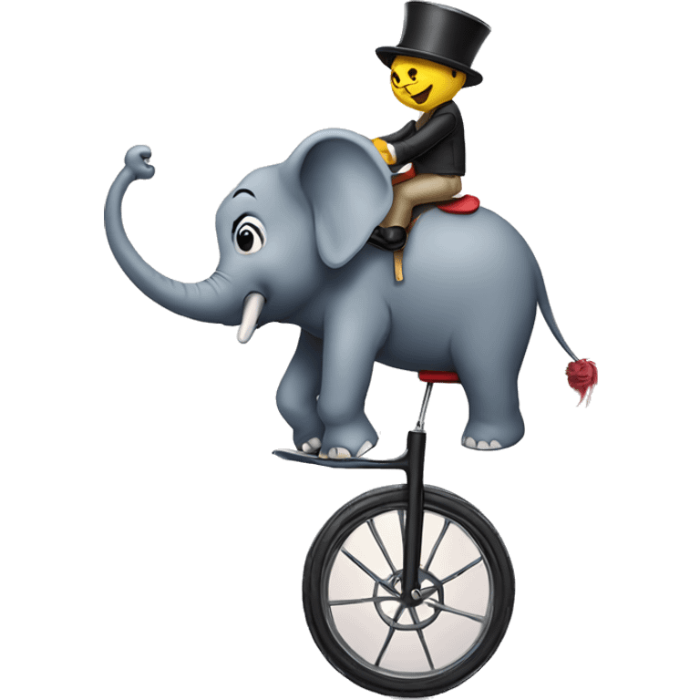 Elephant riding a unicycle  emoji