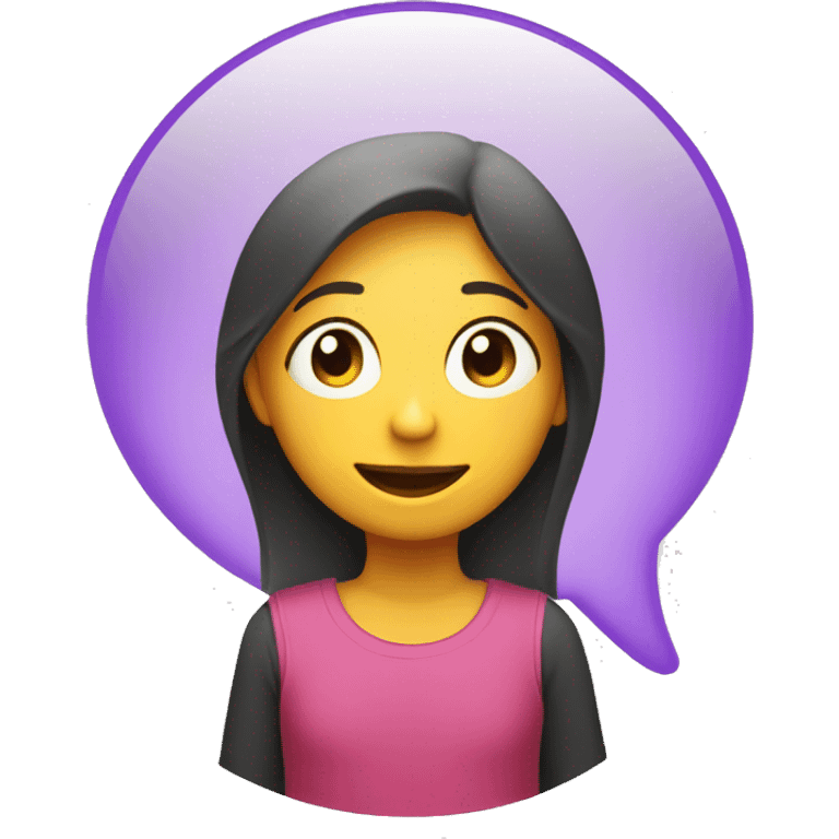 one conversation bubble with color #2284f0 with little girl inside emoji