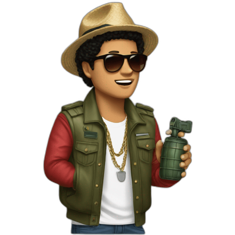 bruno mars with a grenade emoji