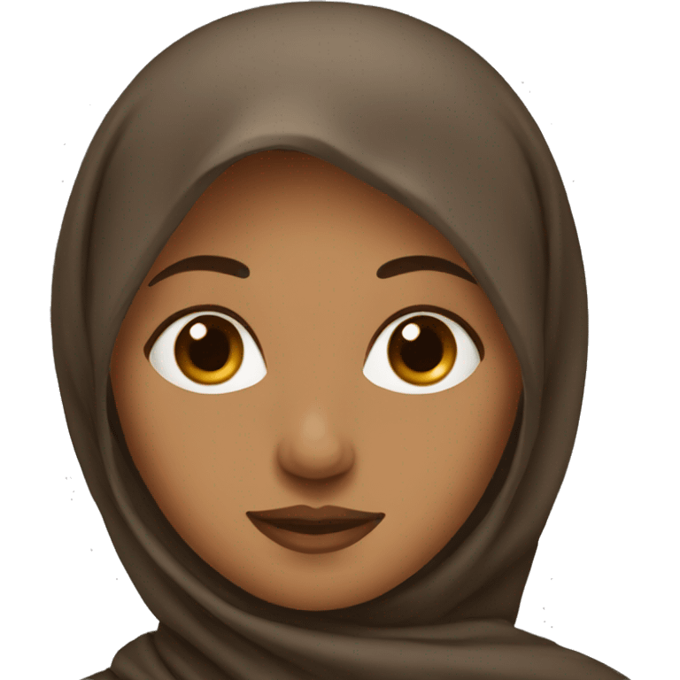 brown woman with brown hijab emoji