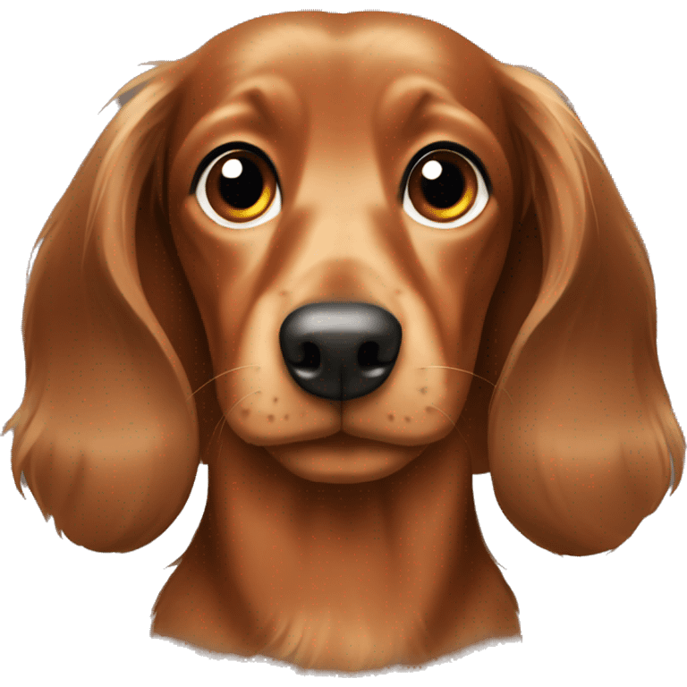 Brown longhair dachshund emoji