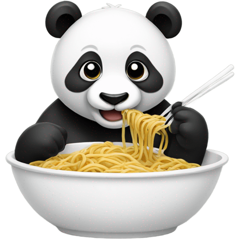 Panda eating spaghetti  emoji