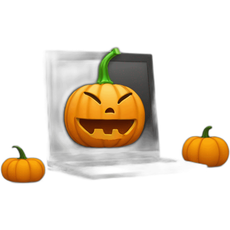 pumkin with a computer emoji