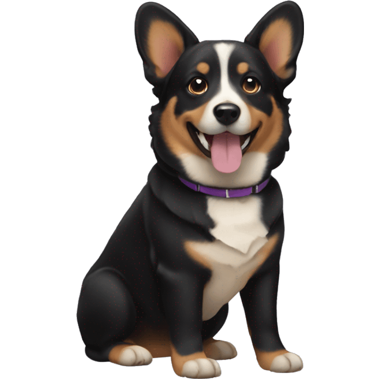 Black lab corgi dog  emoji