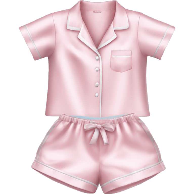 Light pink silk pyjamas set emoji