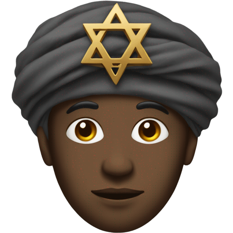 Black person who is Jewish with a turban half droid half human emoji