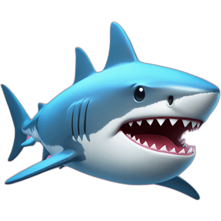 shark with laser on top of its head shooting out ahead emoji