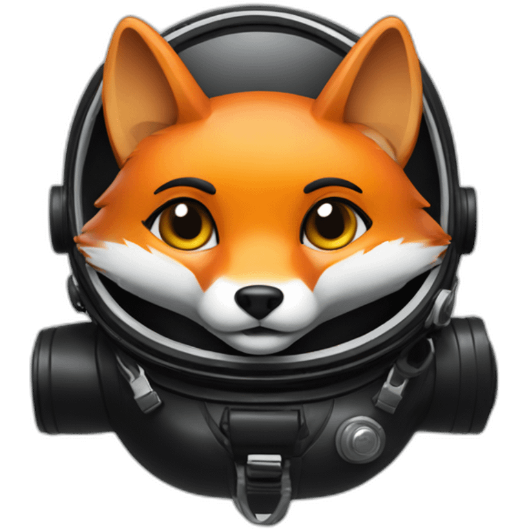 fox in black rubber shiny diving suit emoji