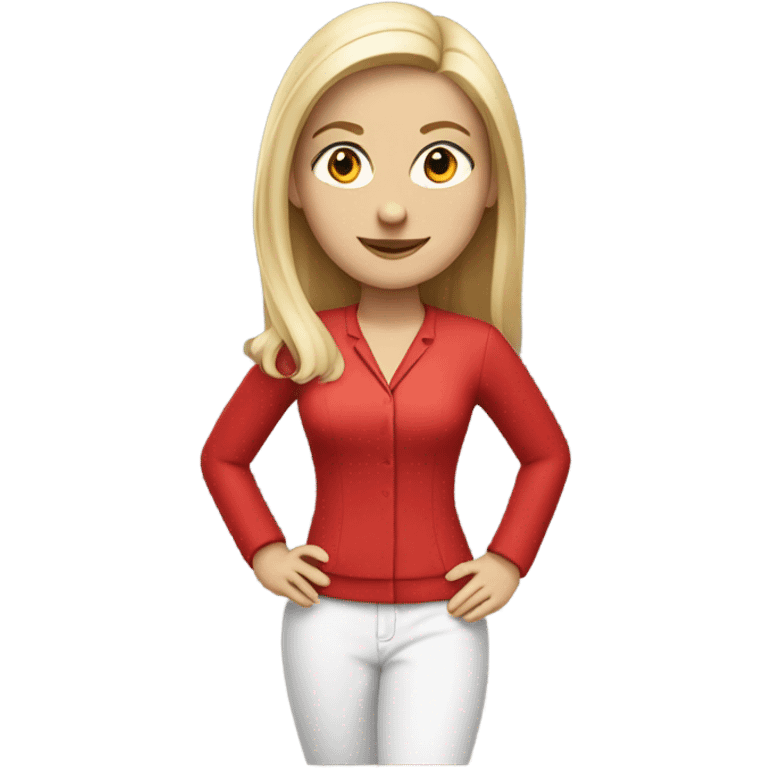 white female in red emoji