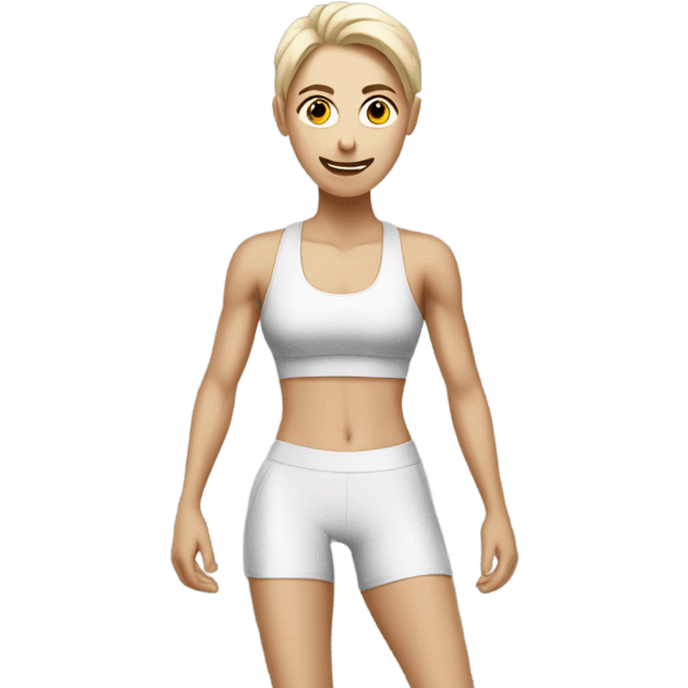 motivated skinny white skin color gym member emoji