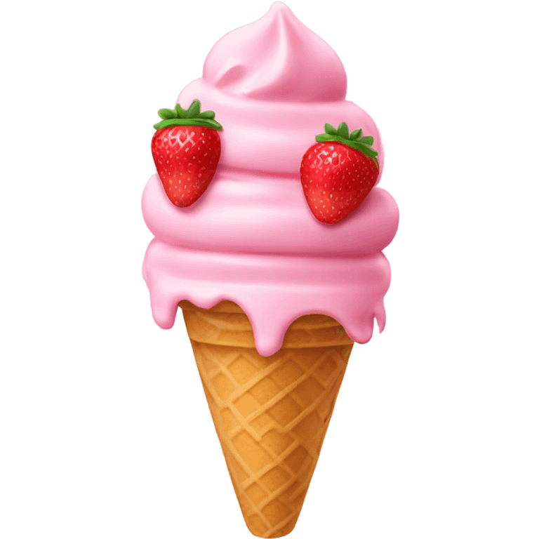 strawberry ice cream emoji