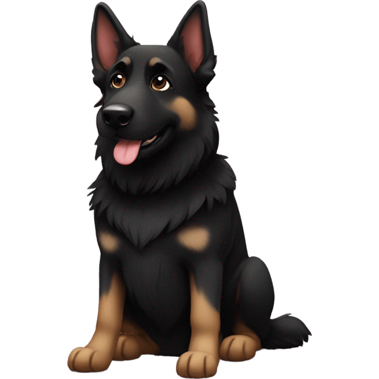 Black German shepherd heart emoji