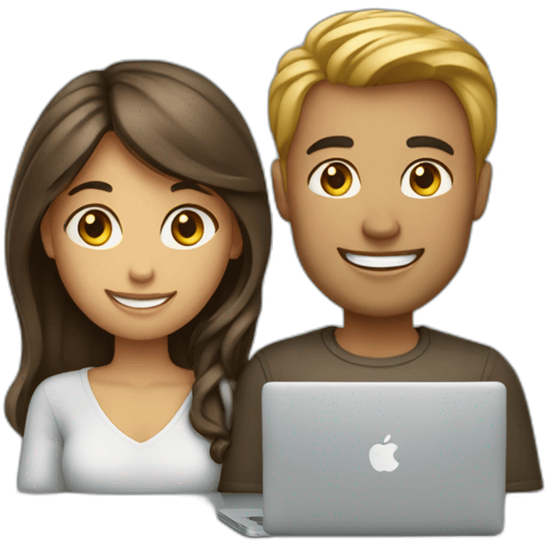 mens and womens with macbook emoji