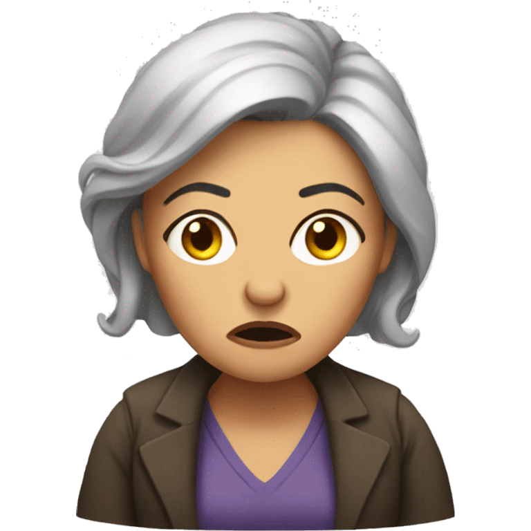 Grumpy woman emoji