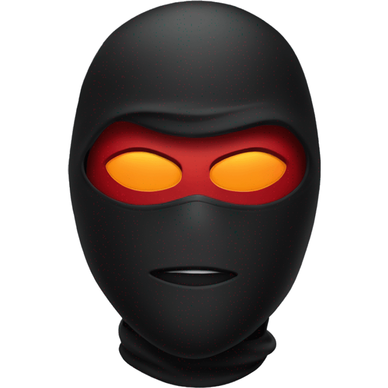 skimask superhero, all black, with glowing red eyes emoji