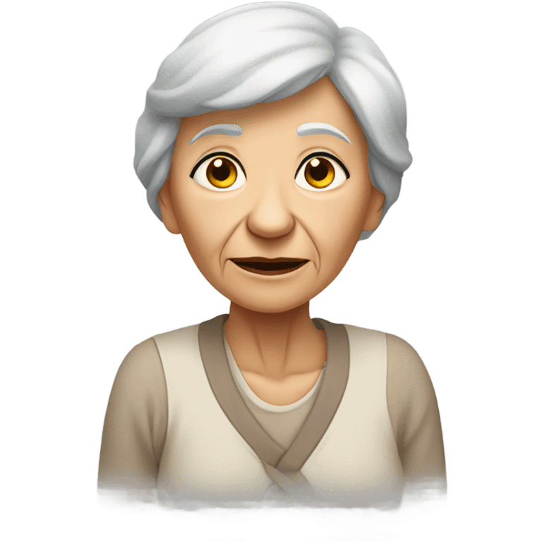 Grandma having backpain emoji