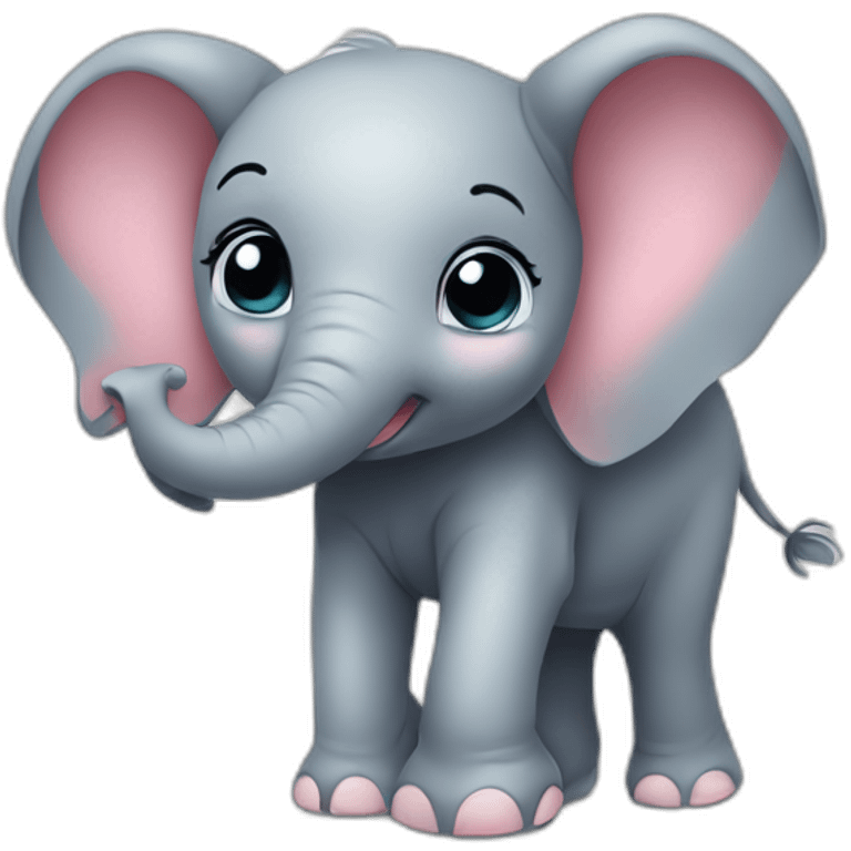 cute baby elephant with big eyes and heart emoji