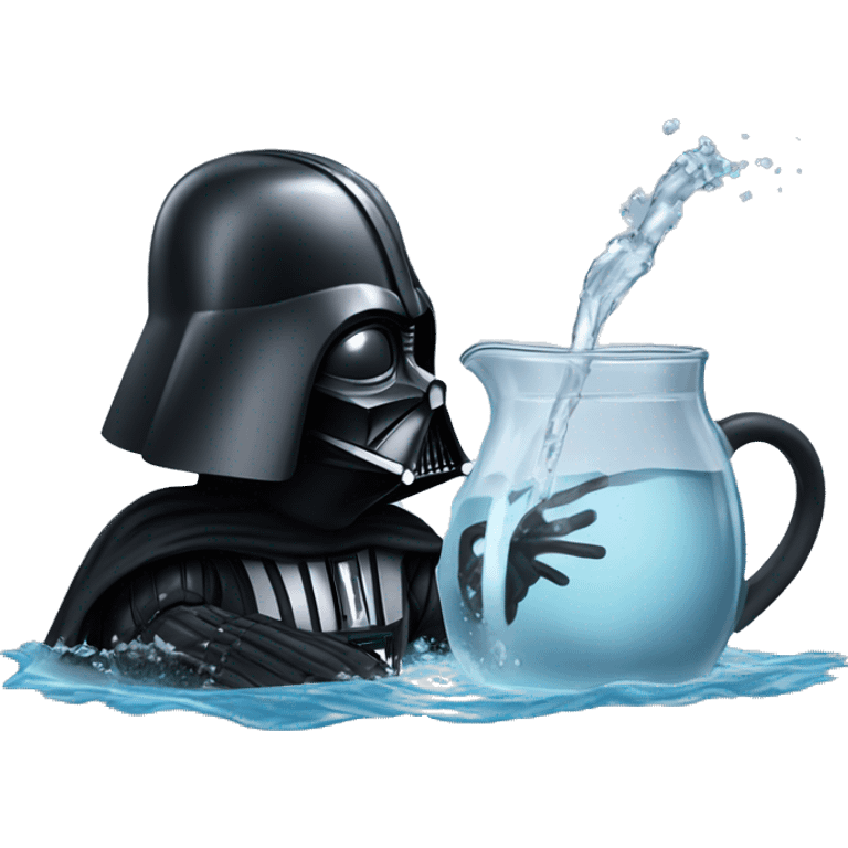 darth vader bending down in water immersing a britta jug  emoji