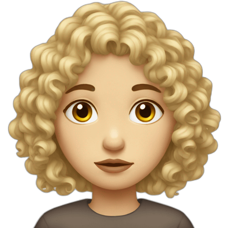 sad curly russian girl emoji