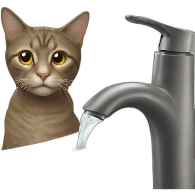 cat drinking bathroom water emoji