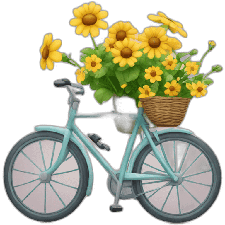 Bicycle with flower emoji