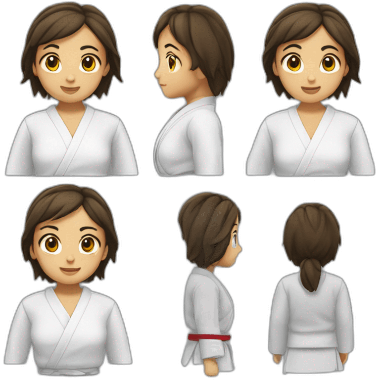 une fille brune qui fait du judo emoji