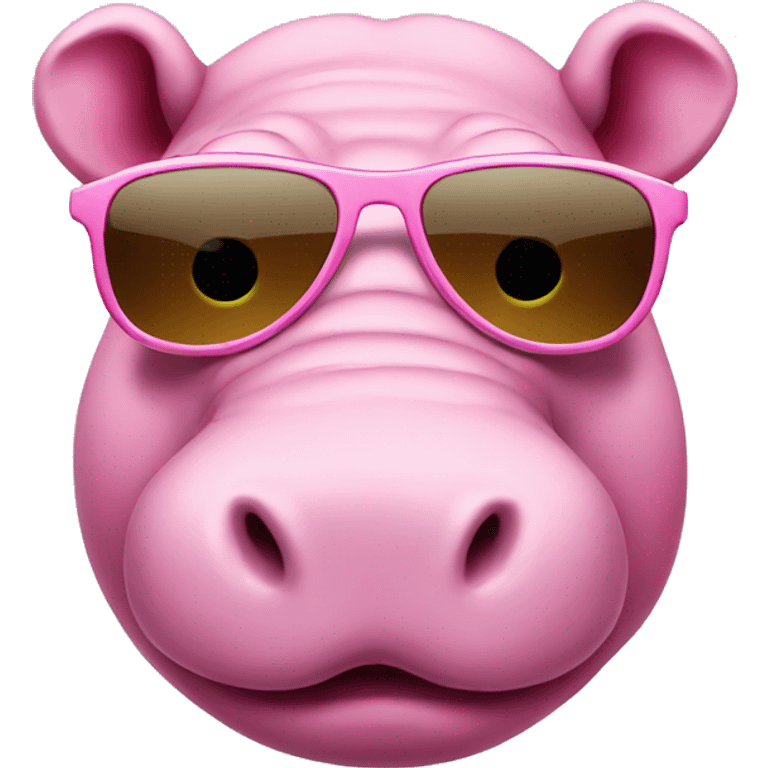 Pink hippo with sunglasses  emoji