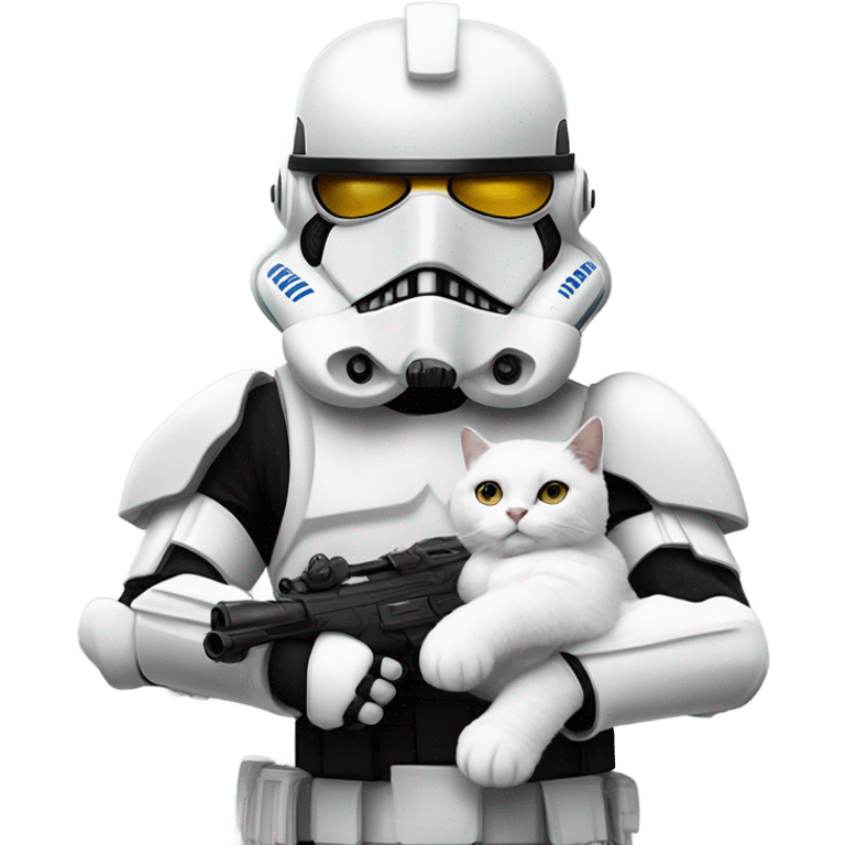 Stormtrooper holding up a cat emoji