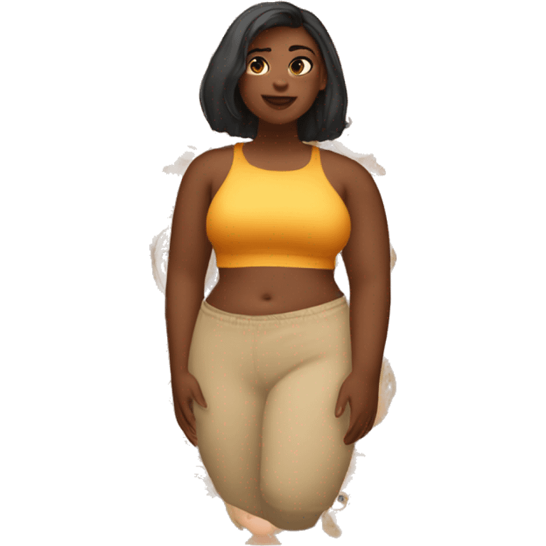 Chubby girl in crop top emoji