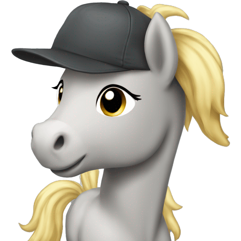 Poney with cap emoji