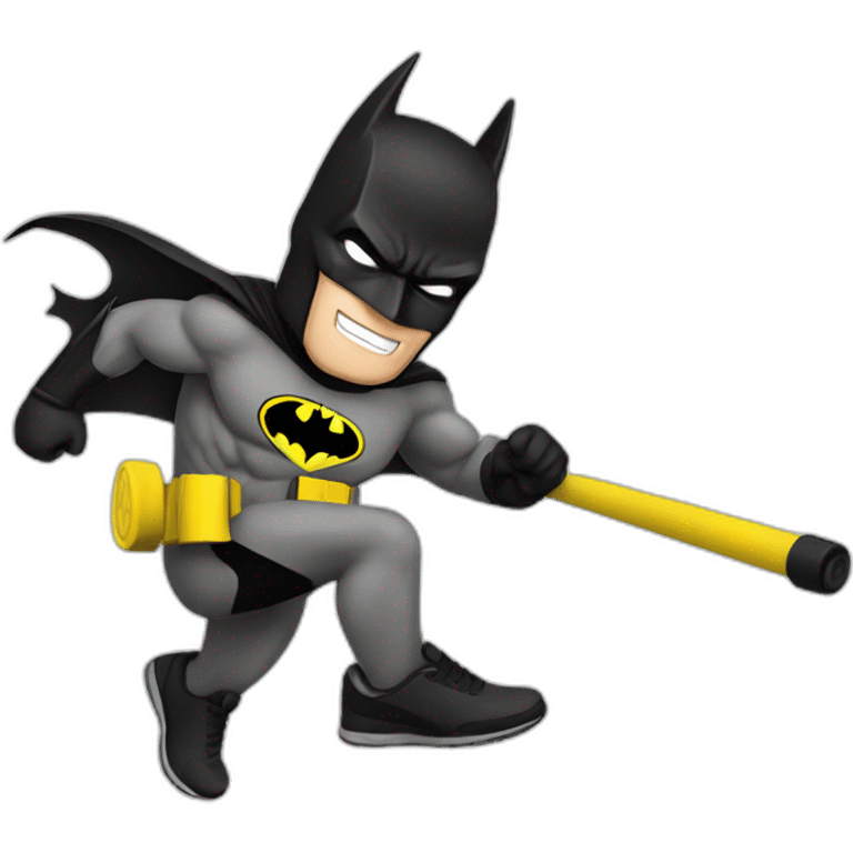 batman doing exercise with a TRX emoji