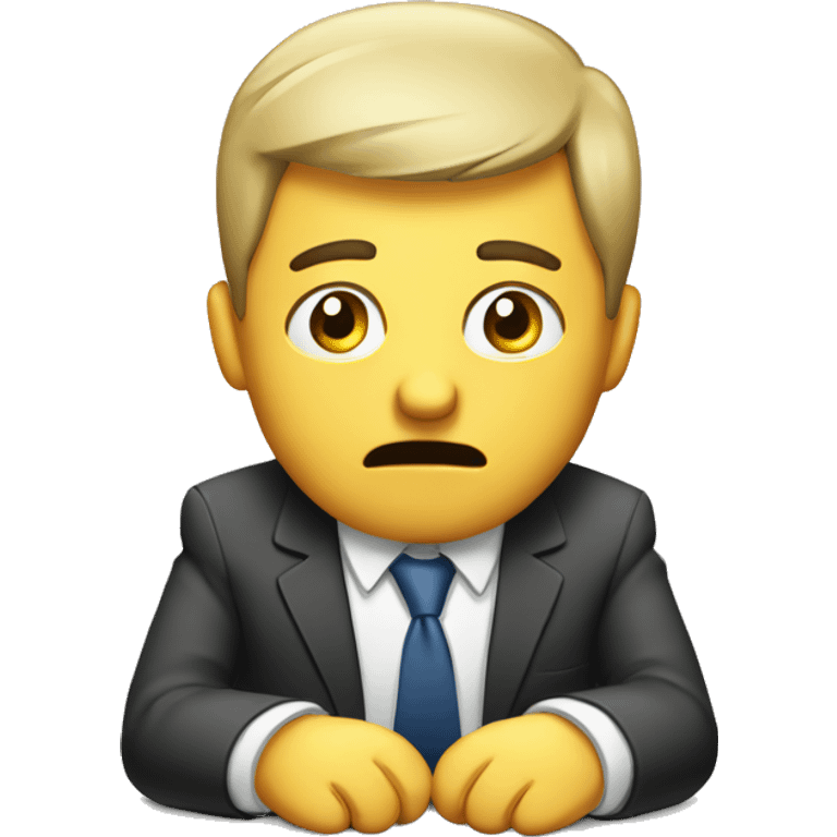 stressed business man waiting for call emoji