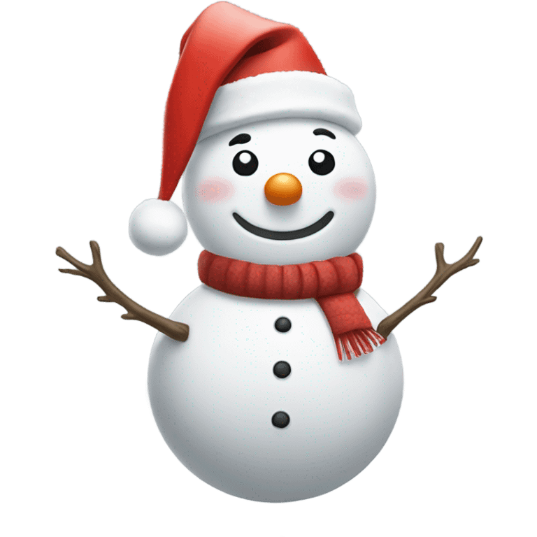 Snowman wearing a Santa hat emoji