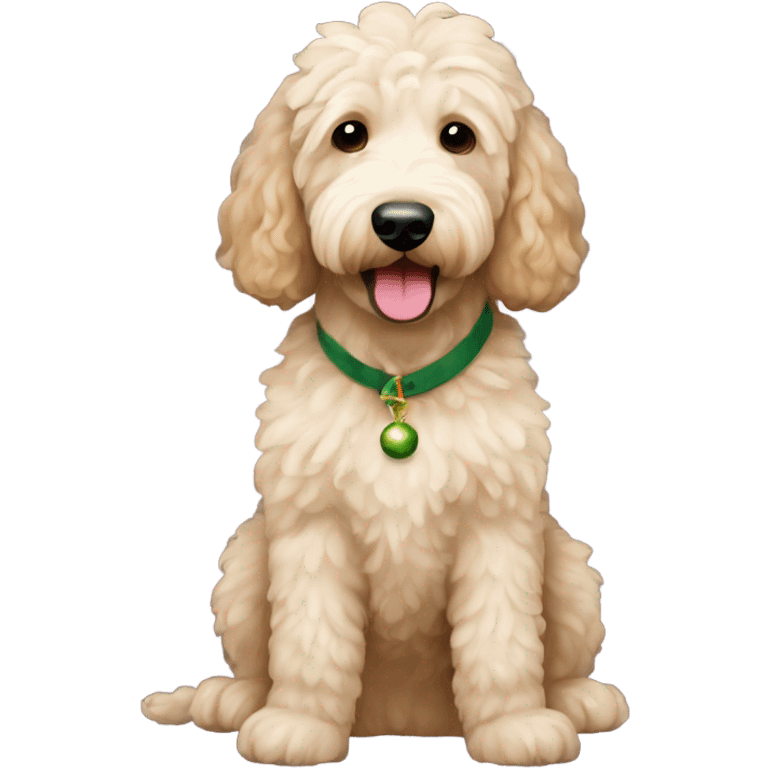 Christmas goldendoodle emoji