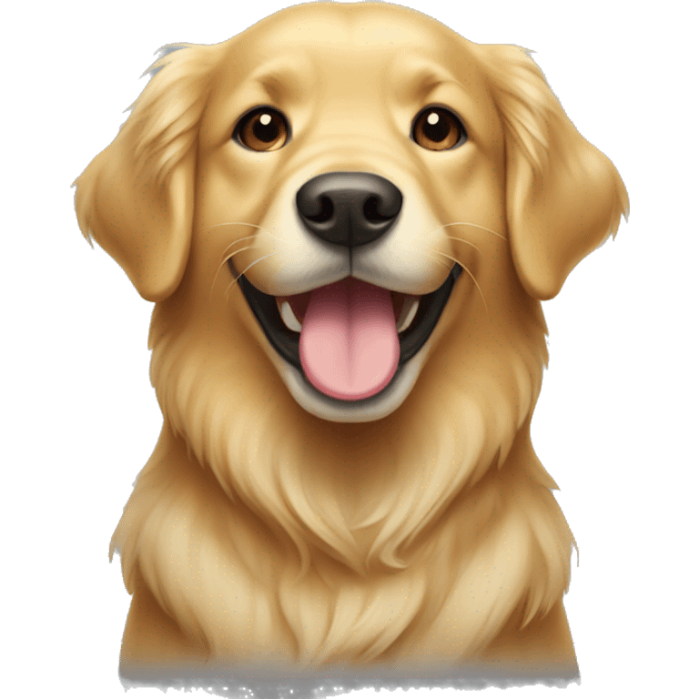 Golden retriever with a smile  emoji