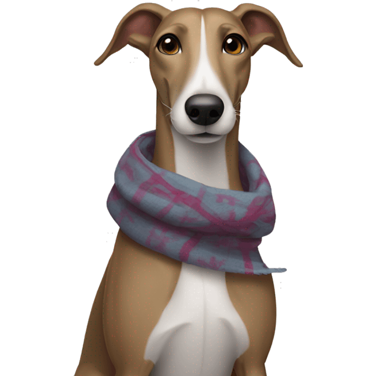 Greyhound with a scarf emoji