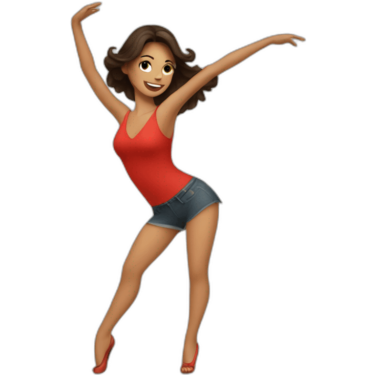 Brunette woman dancing salsa emoji