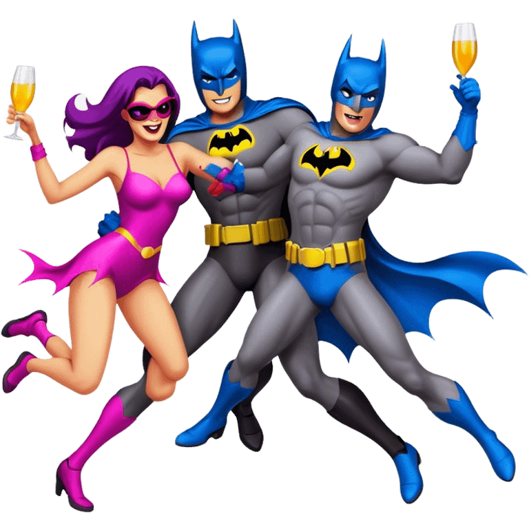 Batman partying emoji