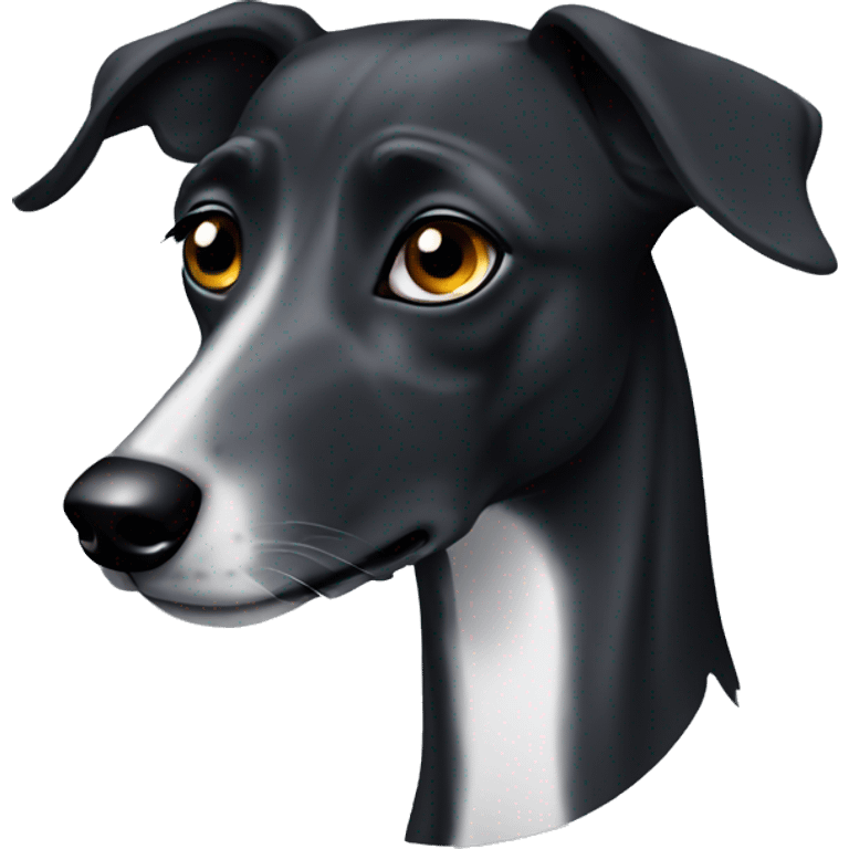 Black shaggy whippet  emoji