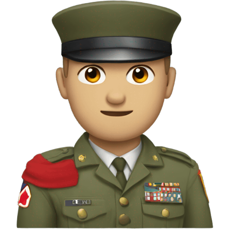 Army man with red arm band emoji