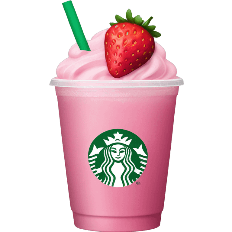 Starbucks pink drink with strawberries emoji