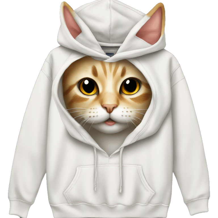 cat waering hoodie emoji