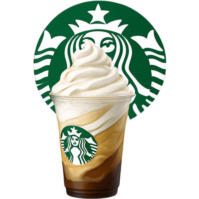 Starbucks Frappuccino with whipped cream emoji