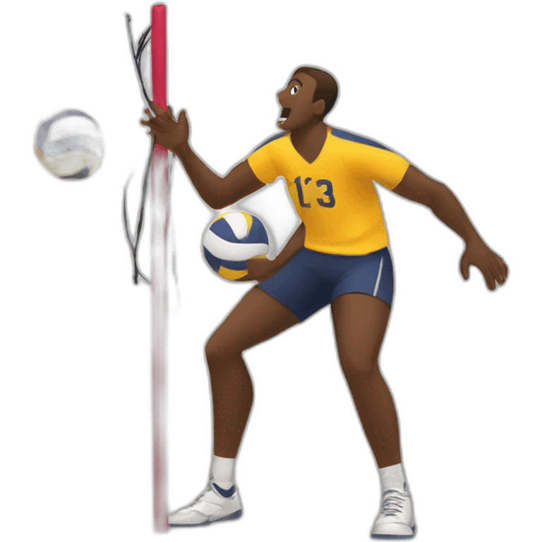 Volleyball players spiking men emoji